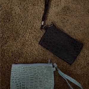 2 pack clutch bags leather snake print